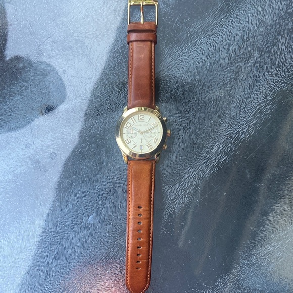 Michael Kors Gold and Brown Chronograph Watch - Picture 1 of 4